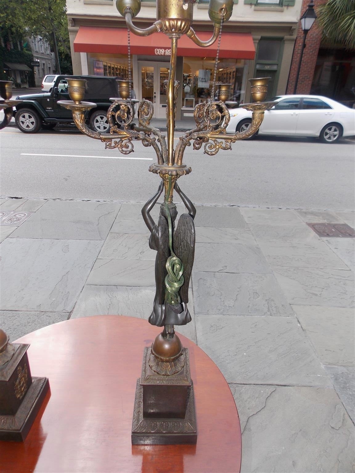 Pair of French Gilt Bronze Angelic Figural Candelabras, Circa 1820 For Sale 4