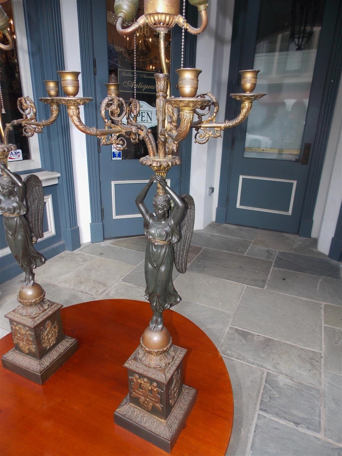 Pair of French Gilt Bronze Angelic Figural Candelabras, Circa 1820 For Sale 2