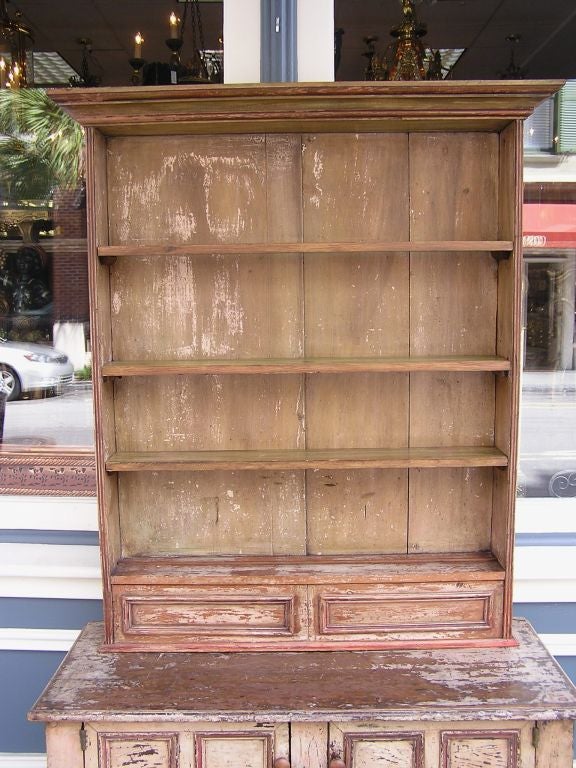 19th Century French Step Back  Painted Cupboard For Sale