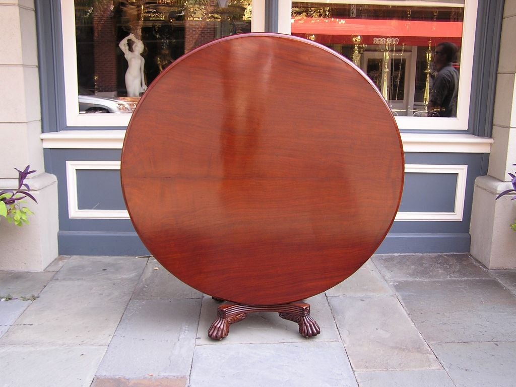 Hand-Carved Caribbean Mahogany Tilt Top Center Table ( Barbados ) Circa 1810 For Sale