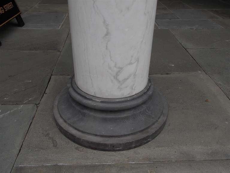 Italian Marble Roman Bust on Pedestal. Circa 1840 For Sale 3