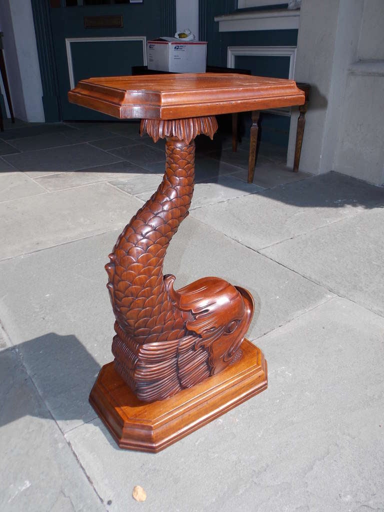English Regency Mahogany Dolphin Pedestal Table. Circa 1840 2
