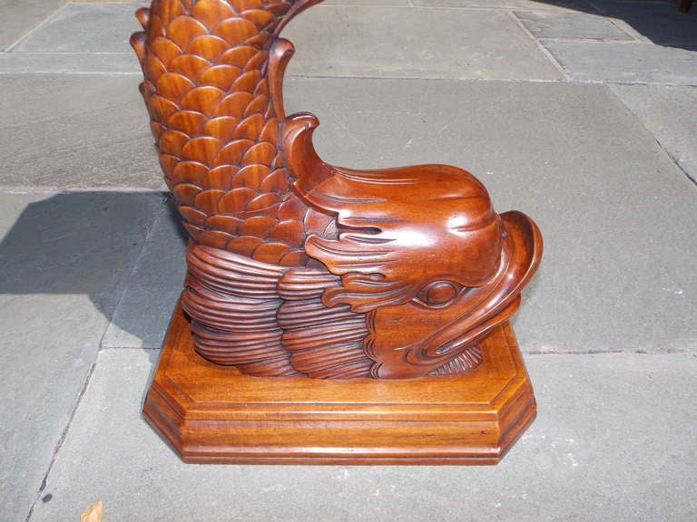 English Regency Mahogany Dolphin Pedestal Table. Circa 1840 4