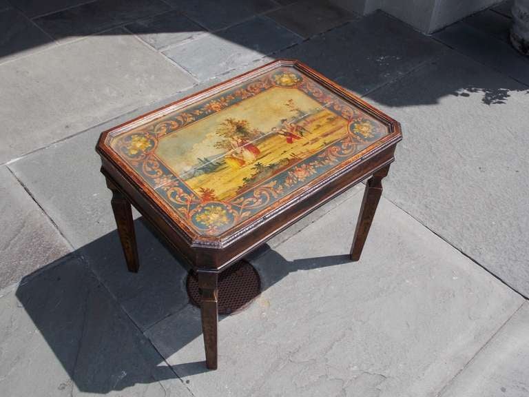 19th Century Italian Painted and Gilt Tea Table. Circa 1830 For Sale