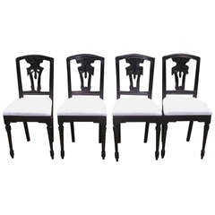 Set of Four Italian Mahogany Side Chairs, Circa 1820 8