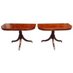 Pair of English Regency Mahogany Consoles. Circa 1790