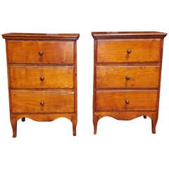 Pair of French Cherry Commodes. Circa 1820