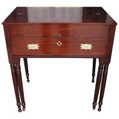 Antique American Sheraton Mahogany Campaign Desk.  Circa 1810