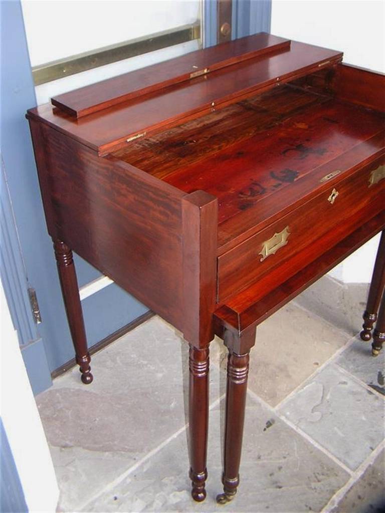 American Sheraton Mahogany Campaign Desk.  Circa 1810 For Sale 2