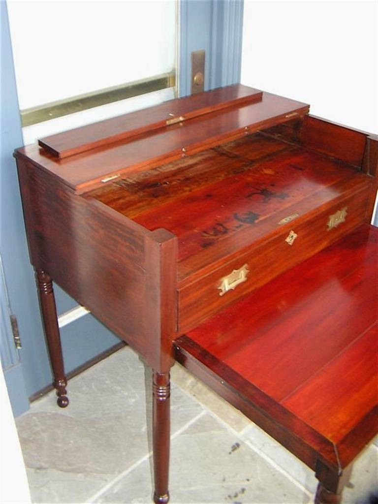 American Sheraton Mahogany Campaign Desk.  Circa 1810 For Sale 3
