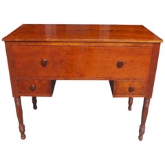 Antique American Sheraton Cherry Hunt Board with Desk, Circa 1820
