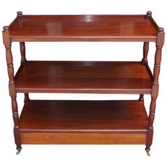 English Mahogany Three-Tiered Single-Drawer Trolley, Circa 1810