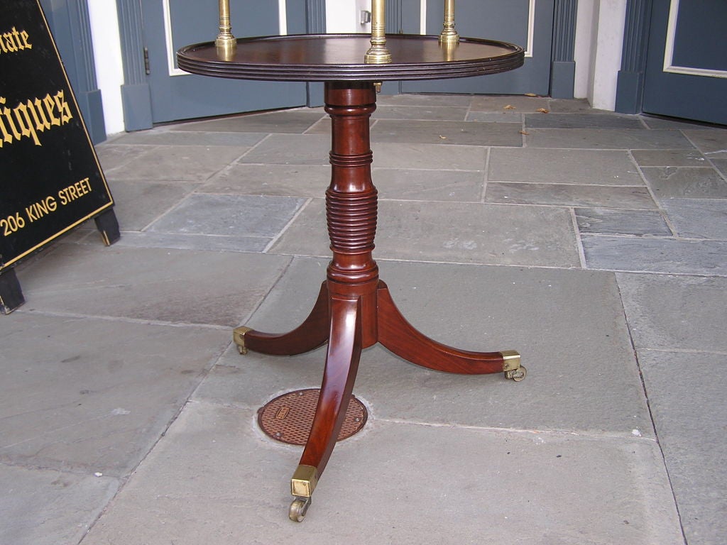 Brass American Mahogany Two Tiered Supper Table. Circa 1840 For Sale
