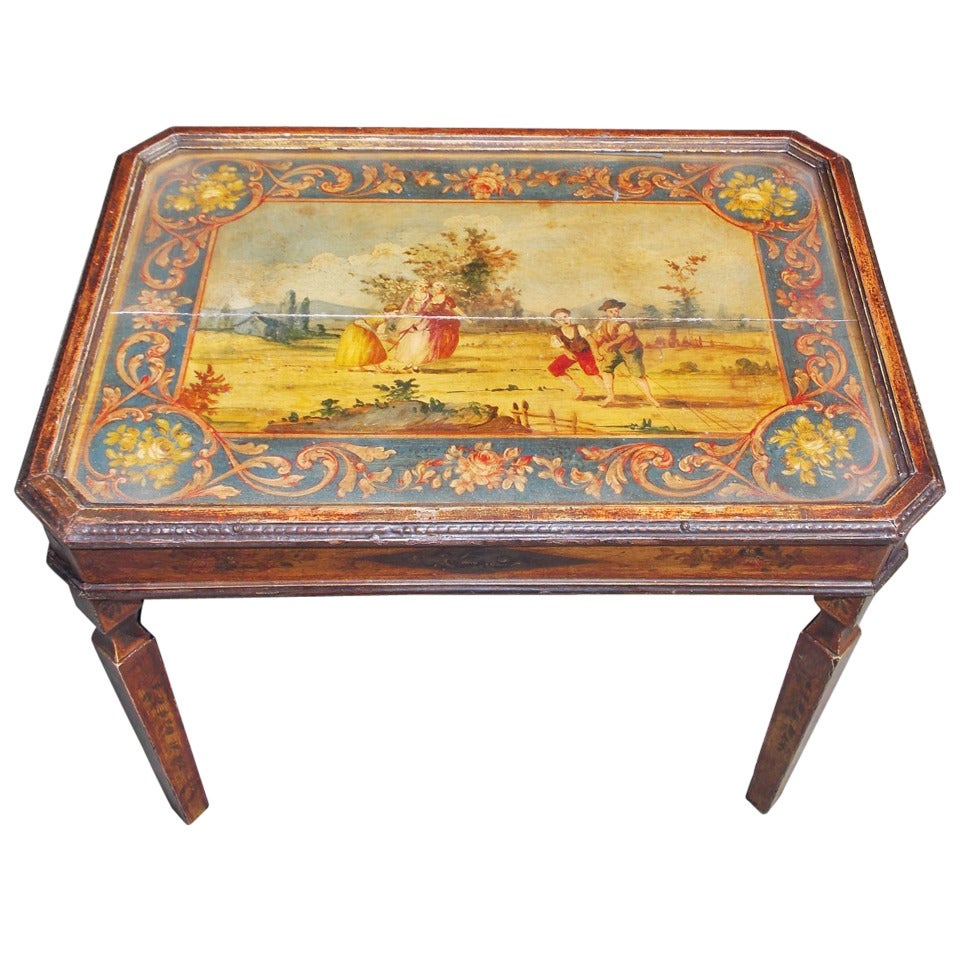 Italian Painted and Gilt Tea Table. Circa 1830 For Sale