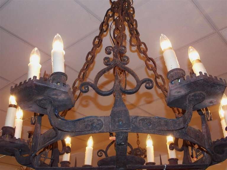French Wrought Iron Chandelier. Circa 1830 1