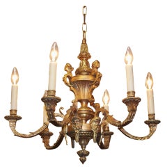 Italian Gilt Bronze Chandelier.  Circa 1820