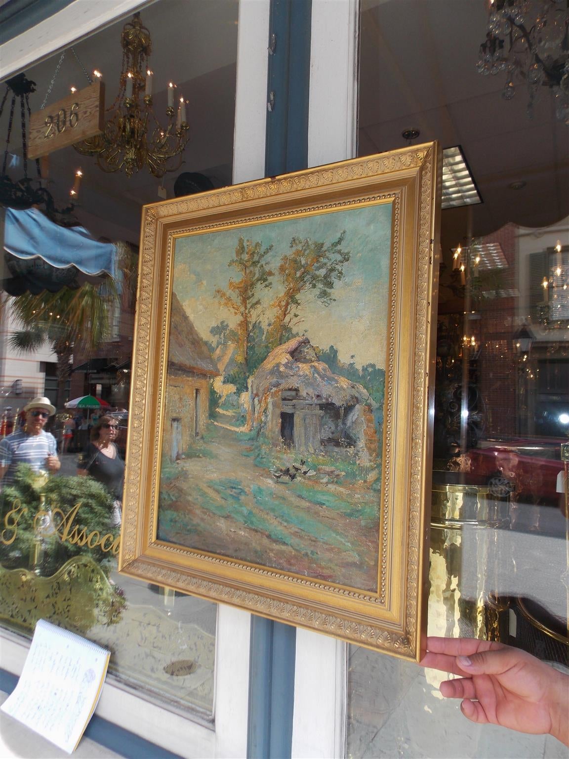 Louis Philippe French Landscape Oil on Canvas. Signed by Artist. A. Mazar. Circa 1840 For Sale