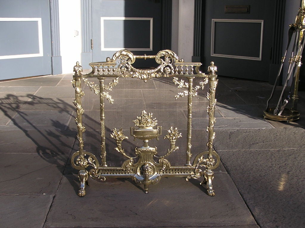 French Brass Fire Screen