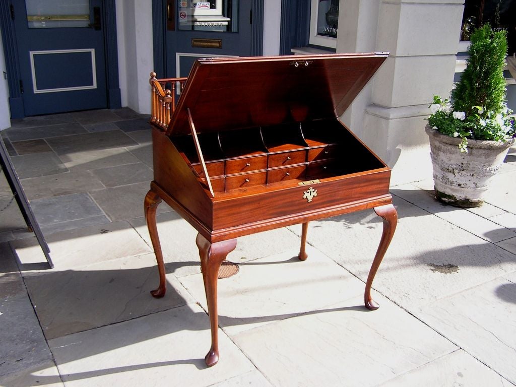 American Cuban Mahogany Slant Top Desk For Sale 2