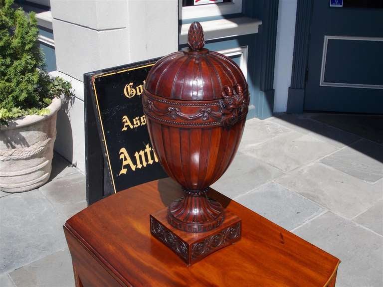 English Mahogany Bacchus Wine Cellarette Circa 1795