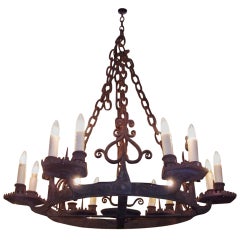 French Wrought Iron Chandelier. Circa 1830