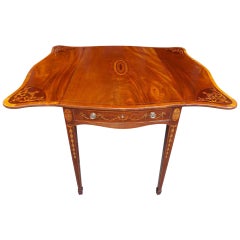 English Mahogany Inlaid Pembroke Table, Circa 1780