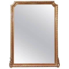 French Gilt Carved Wood and Gesso Floral Wall Mirror, Circa 1810 2