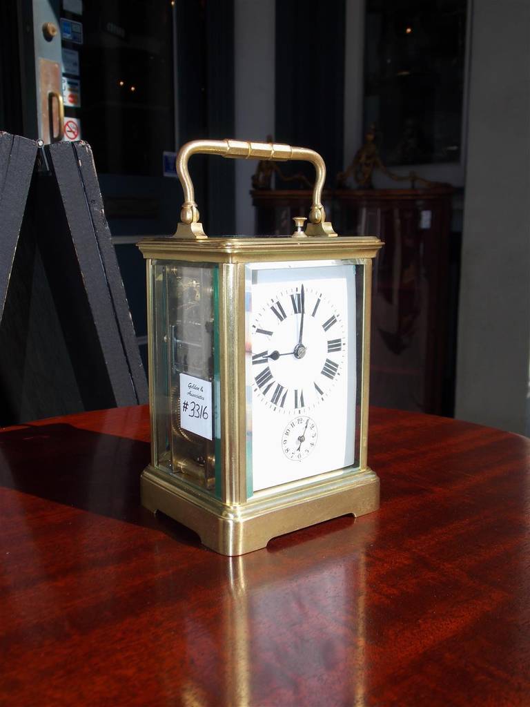 Französische Kutschenuhr aus Messing.  J.E. Caldwell:: Philadelphia. Um 1890. im Zustand „Hervorragend“ in Charleston, SC