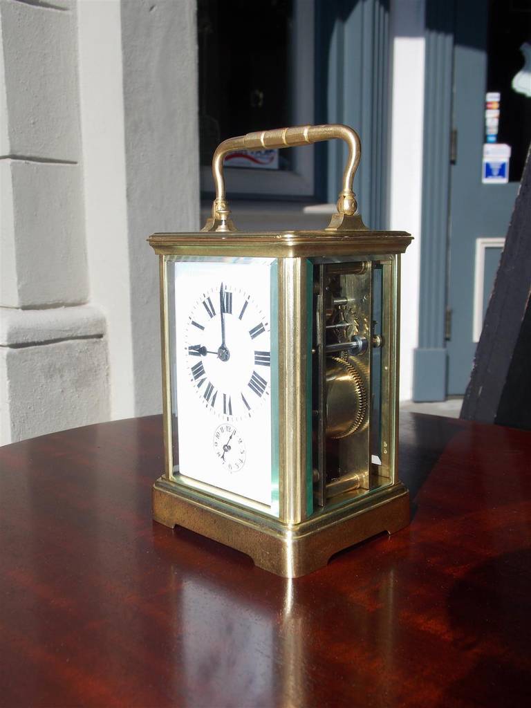 Französische Kutschenuhr aus Messing.  J.E. Caldwell:: Philadelphia. Um 1890. (19. Jahrhundert)