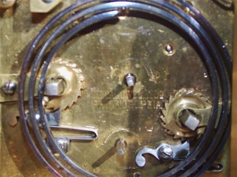Französische Kutschenuhr aus Messing.  J.E. Caldwell:: Philadelphia. Um 1890. 4