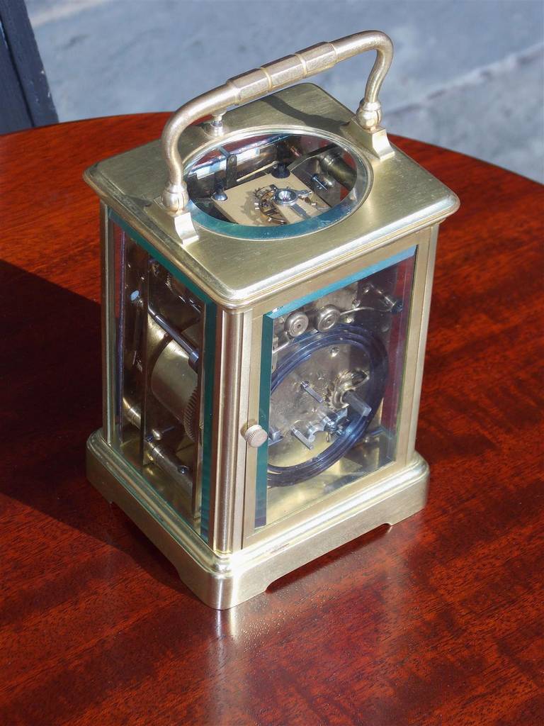 Französische Kutschenuhr aus Messing.  J.E. Caldwell:: Philadelphia. Um 1890. 6