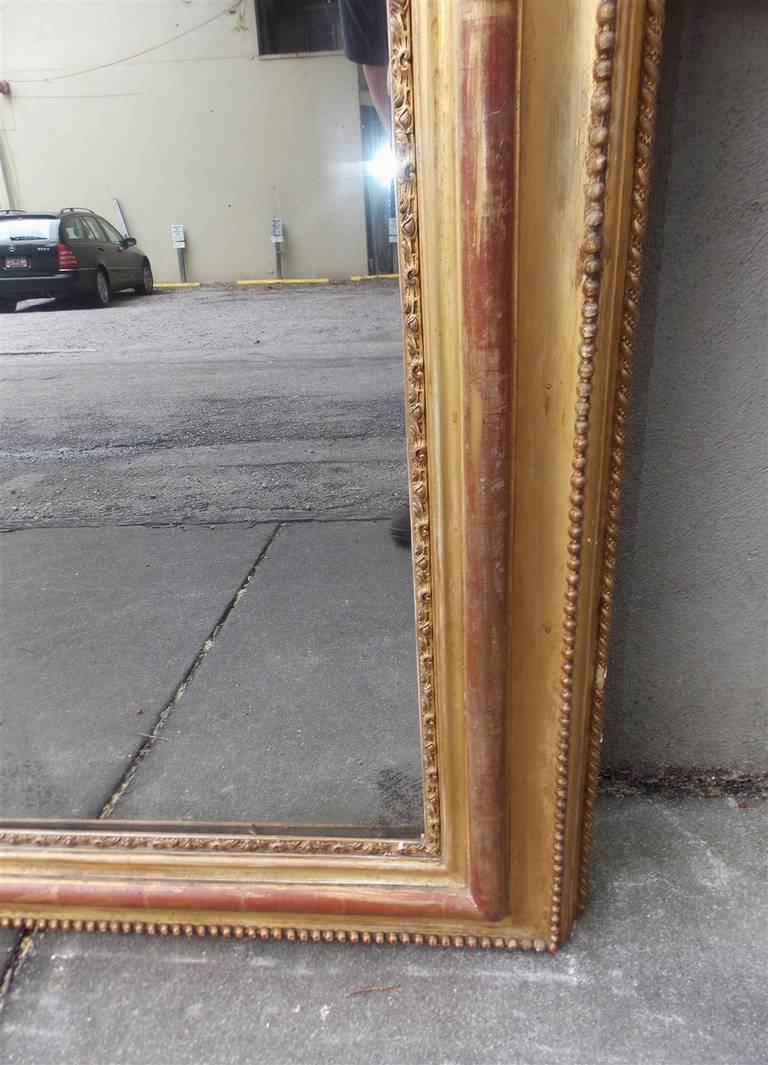 French Gilt Carved Wood and Gesso Wall Mirror, Circa 1820 For Sale 1