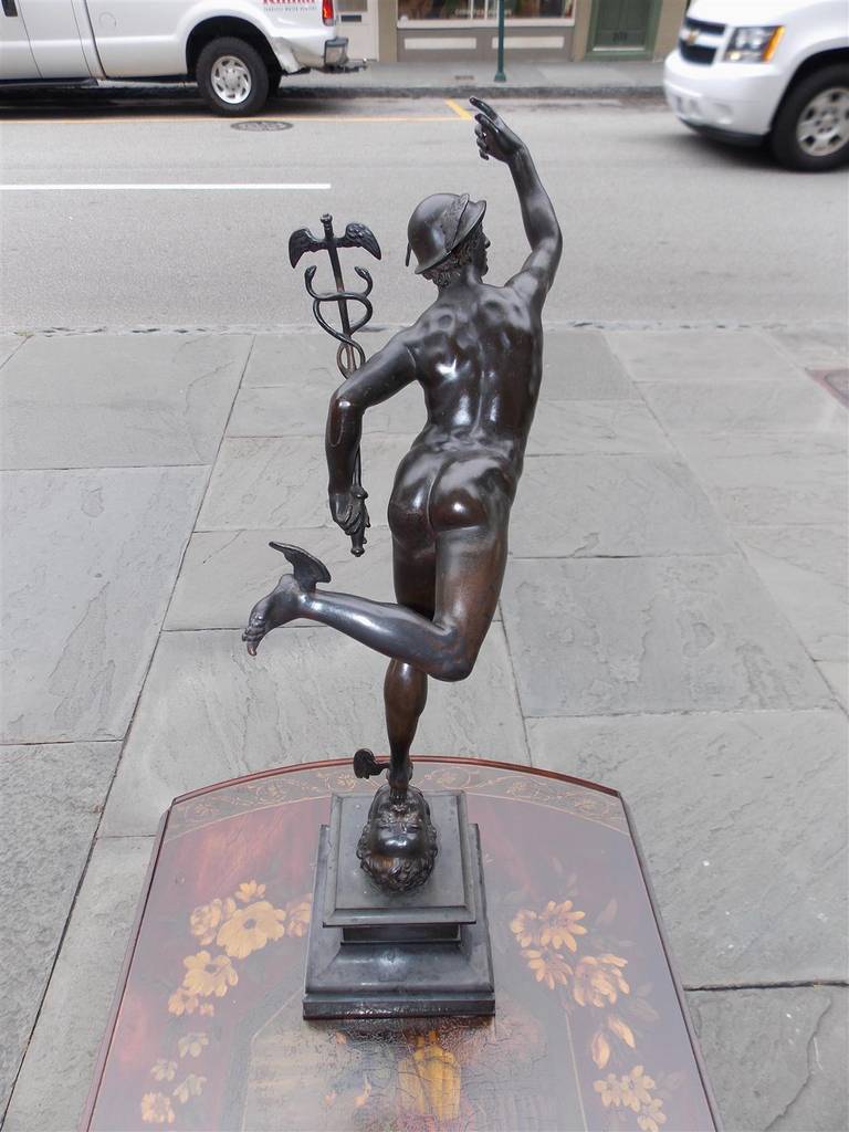 French Bronze Mercury on Slate Plinth, Signed F. Barbedienne Fondeur, Circa 1840 2