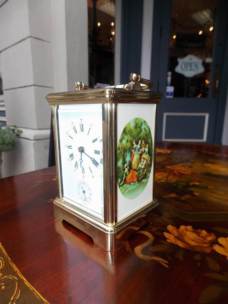 French Bronze and Porcelain Miniature Carriage Clock, Circa 1890 1