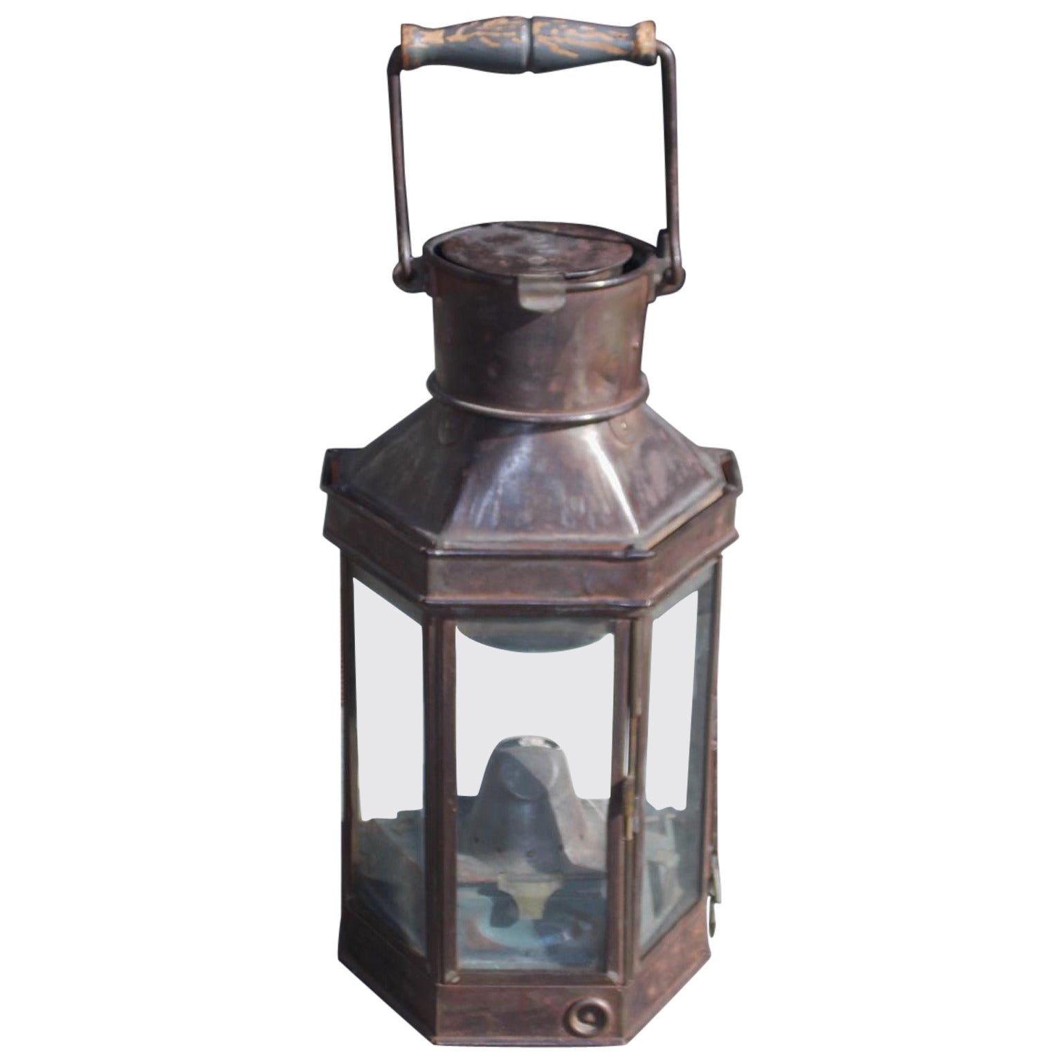 English Nautical Yacht Cabin Lantern, Stamped Best and Lloyd, Circa 1840 For Sale