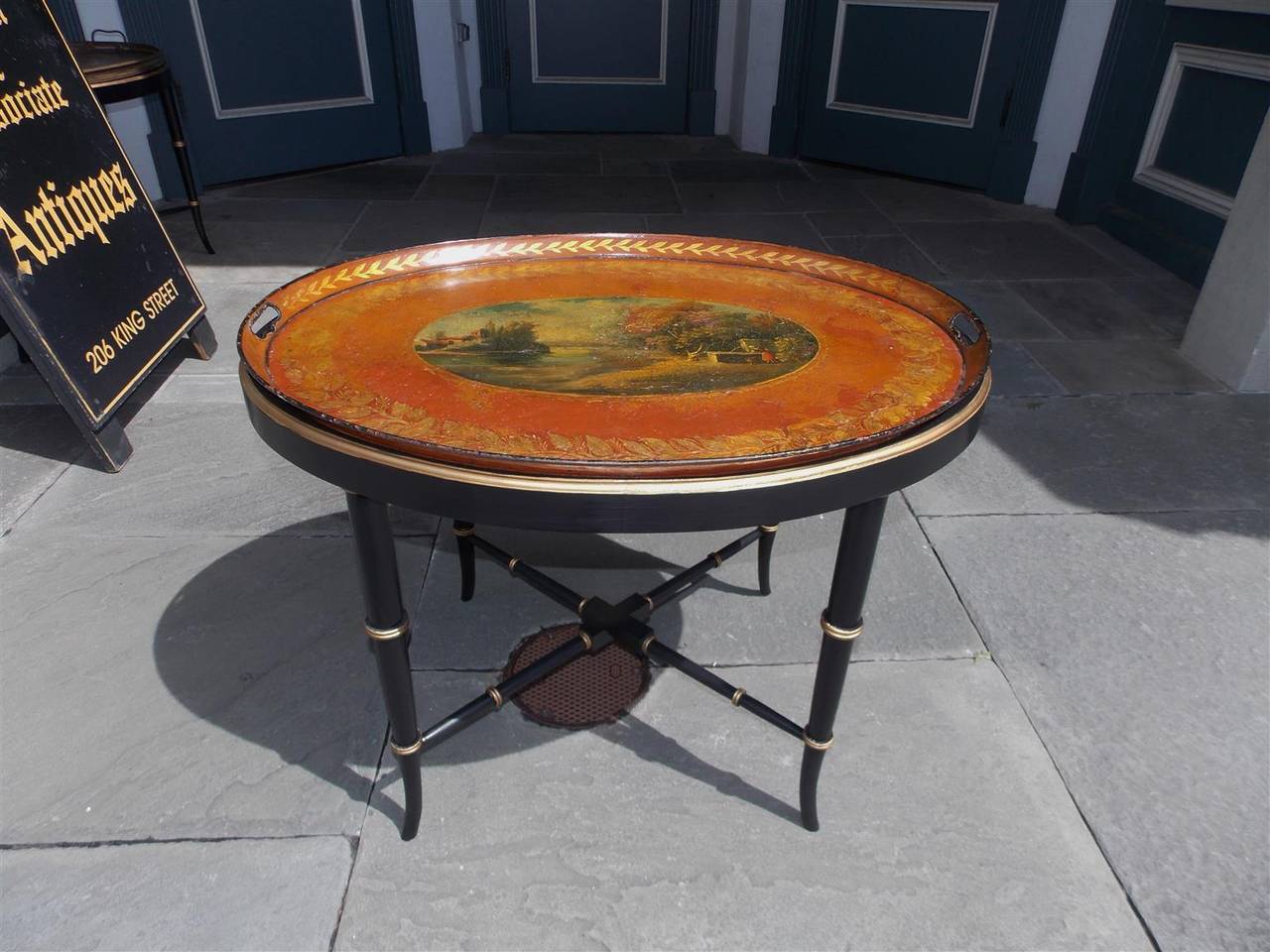 oval tray with stand