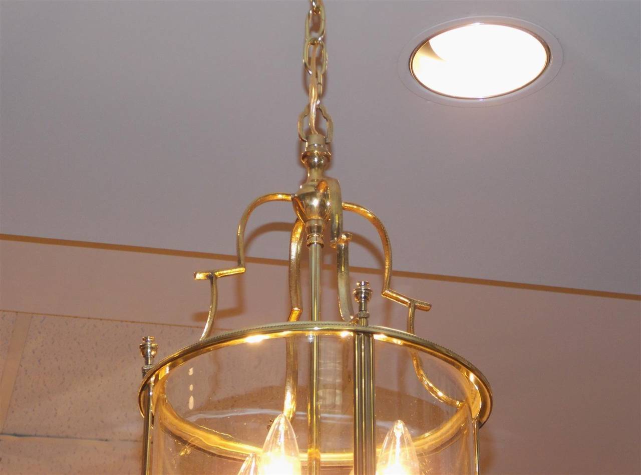American Brass and Circular Hanging Lantern, Circa 1850 In Excellent Condition In Hollywood, SC