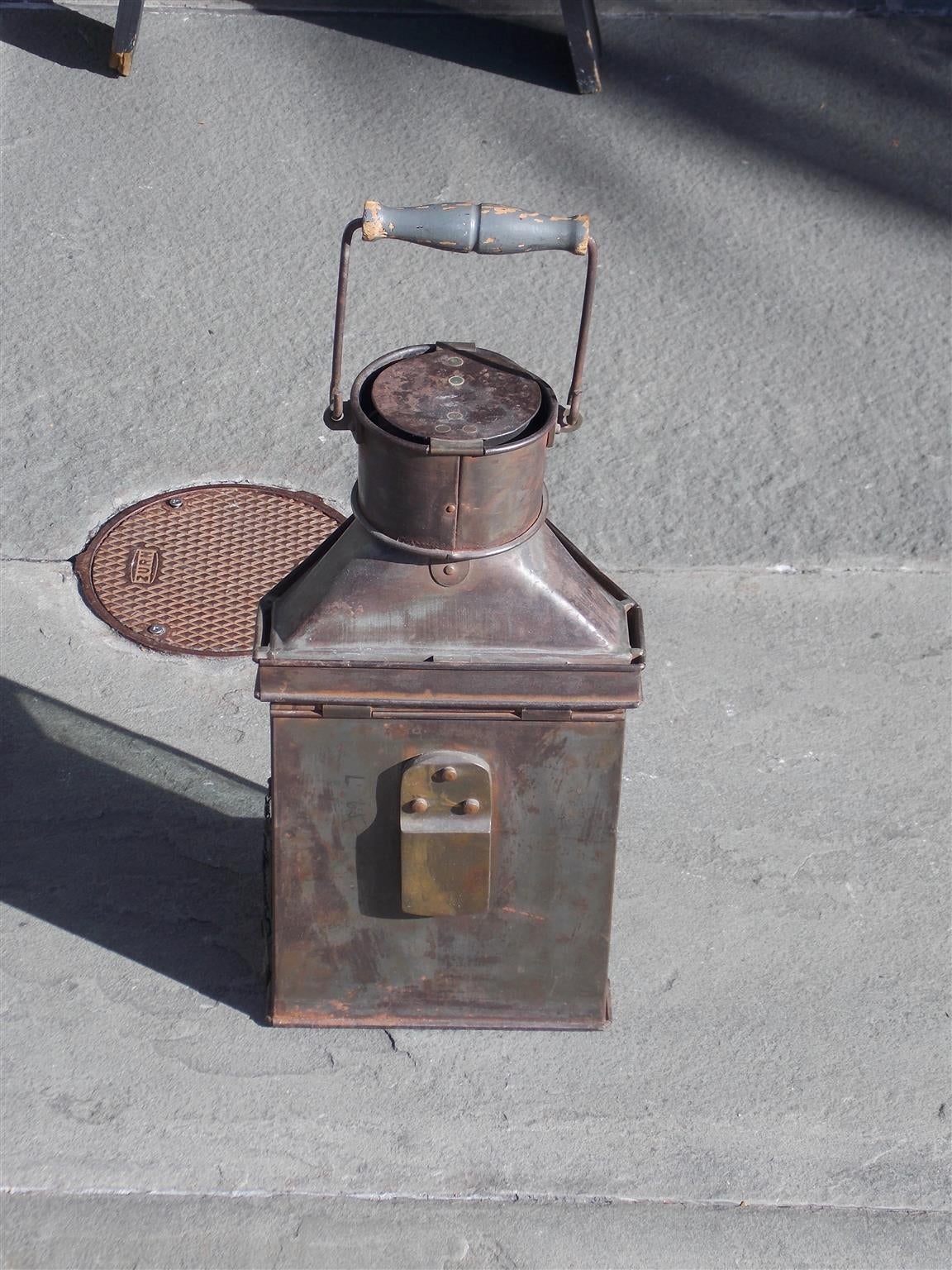 Hand-Crafted English Nautical Yacht Cabin Lantern, Stamped Best and Lloyd, Circa 1840 For Sale