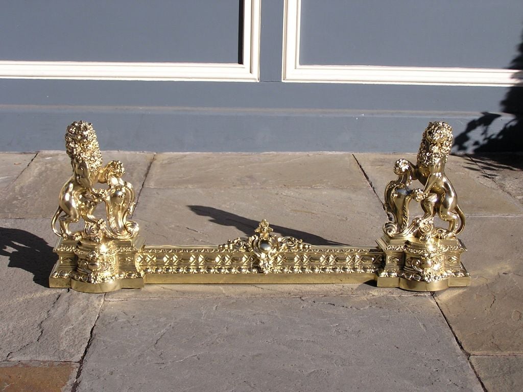 English Brass Regency Lion Chenet