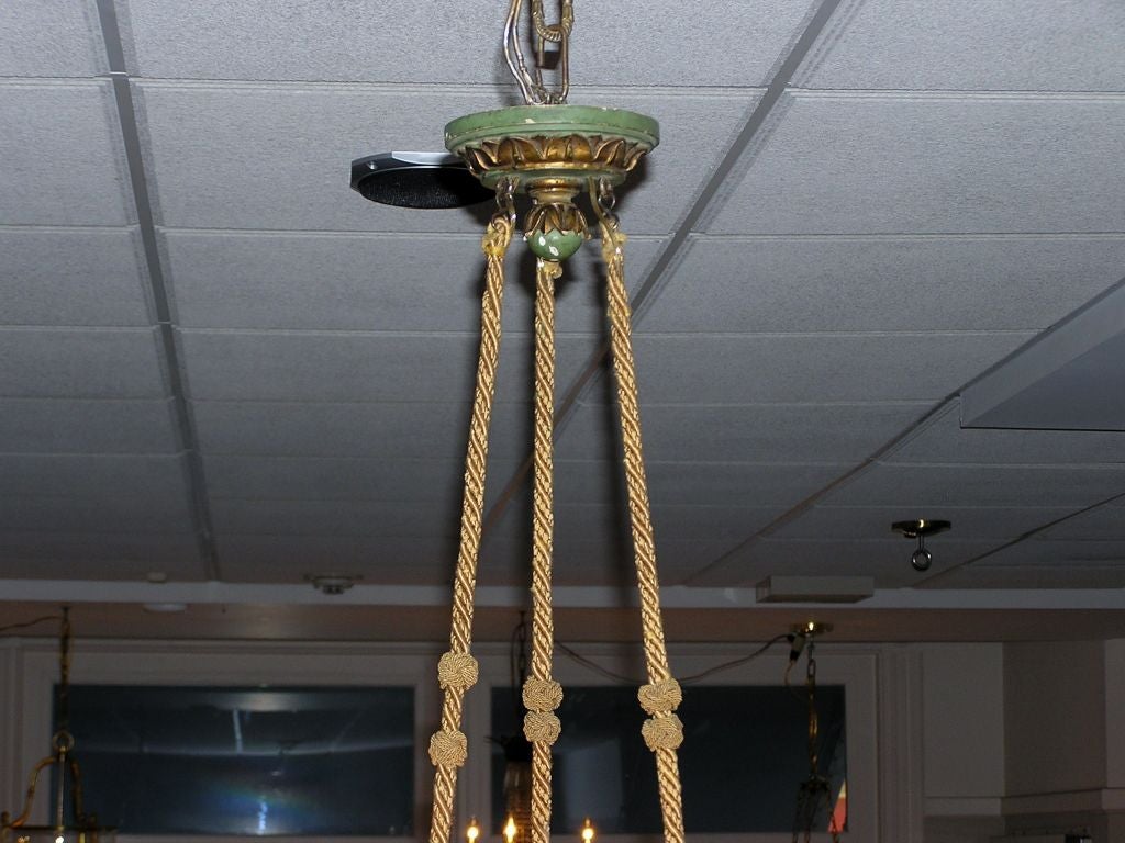 19th Century Italian Painted and Gilt Chandelier For Sale