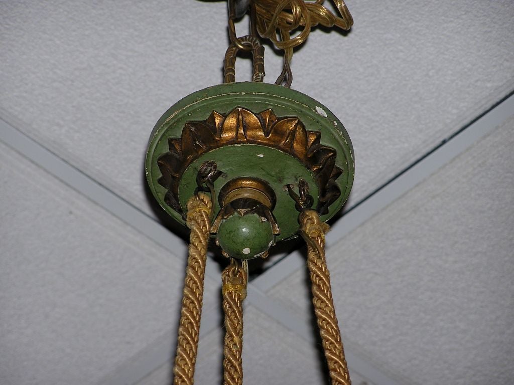 Italian Painted and Gilt Chandelier For Sale 1