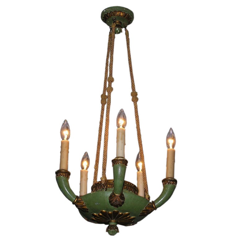 Italian Painted and Gilt Chandelier