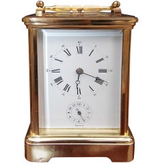 French Bronze and Porcelain Miniature Carriage Clock, Circa 1890