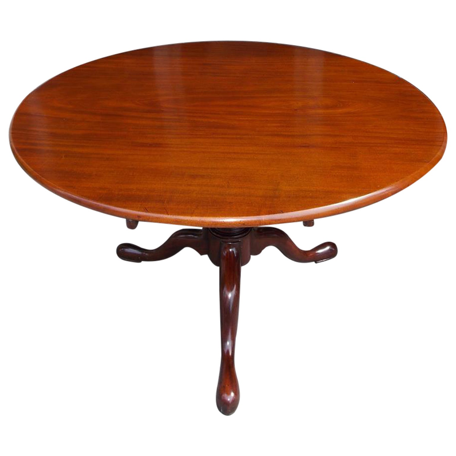English Chippendale Mahogany Center Table With One Board Top.  Circa 1760