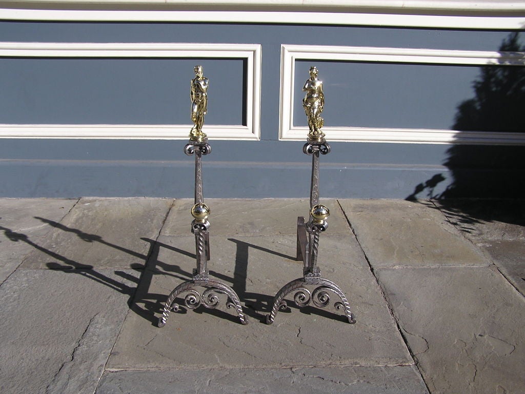 Pair of Italian Andirons In Excellent Condition For Sale In Hollywood, SC
