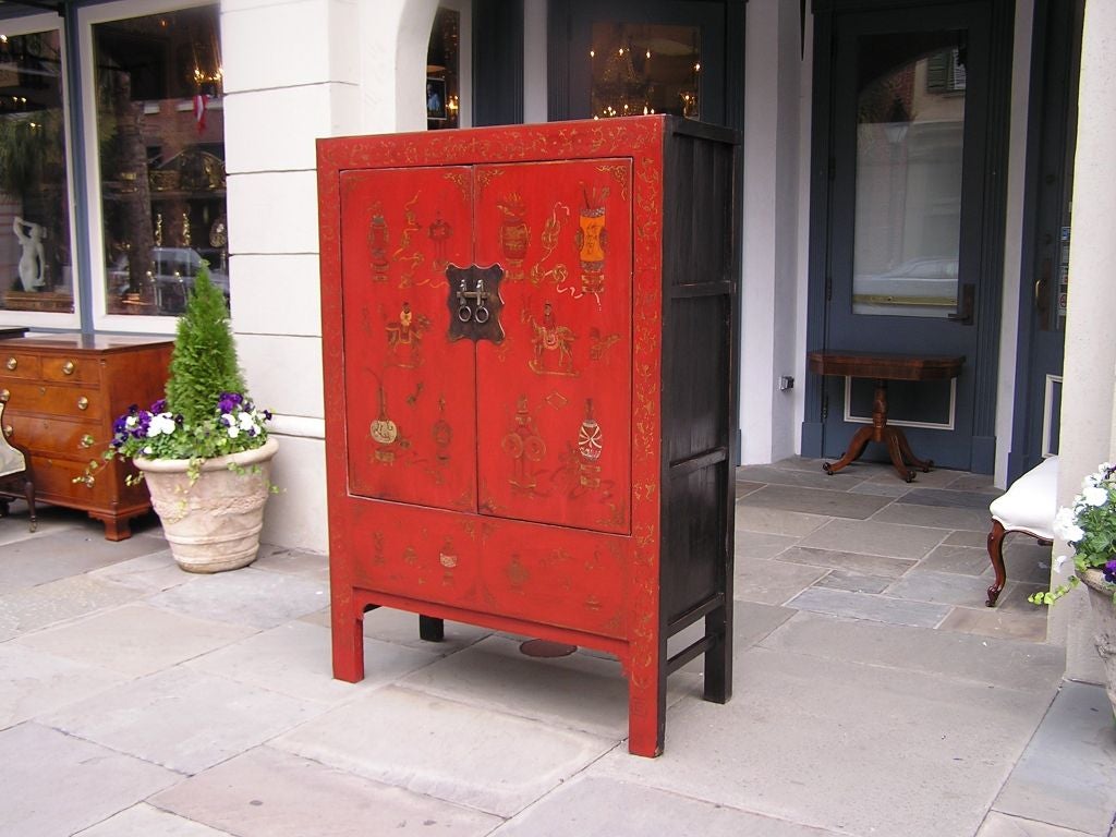 Anglais Cabinet peint Chinoiserie anglaise en vente