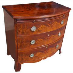 English Figural Mahogany Brushing Slide Bow Front Chest. Circa 1780 12