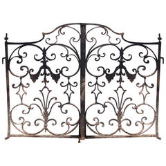 American Wrought Iron Decorative Garden Gate.  Circa 1810