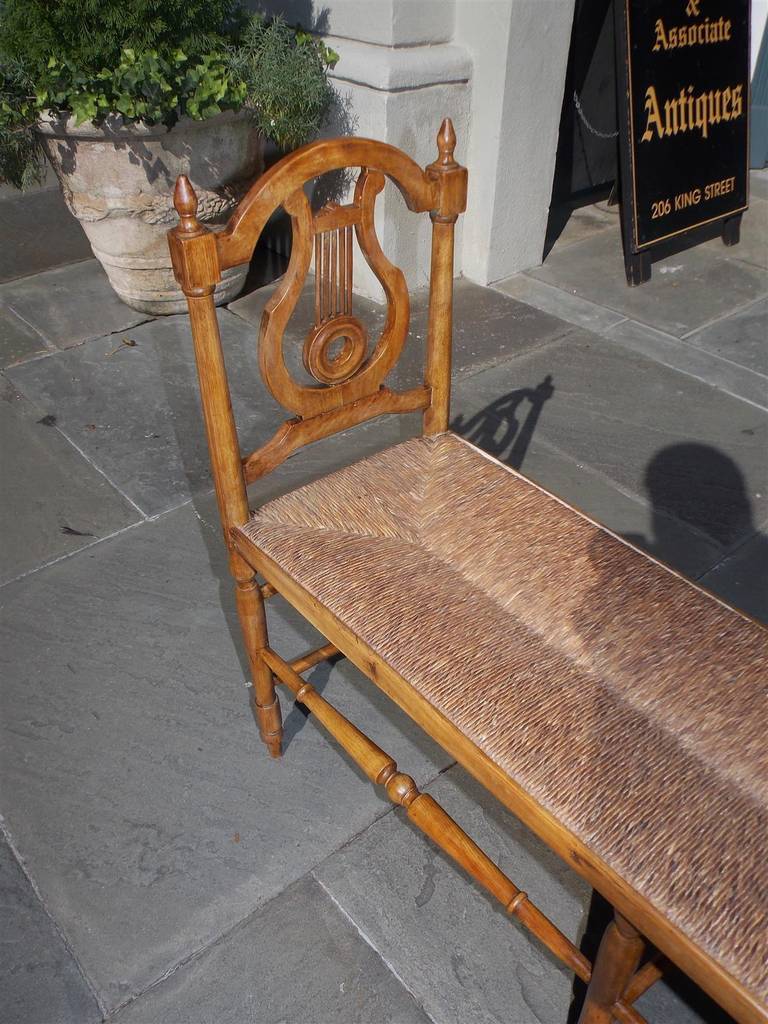 French Cherry Lyre Back Window Bench.  CIRCA 1830 im Angebot 1