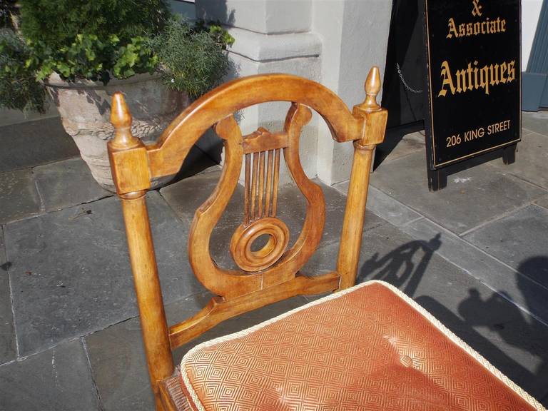 French Cherry Lyre Back Window Bench.  Circa 1830 For Sale 3